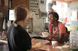 two women in conversation and connecting 