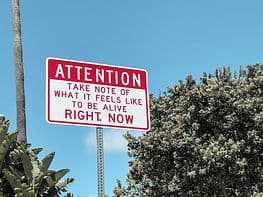 sign reminding us to be present and take action