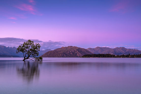 A calm body of water with peaceful colors